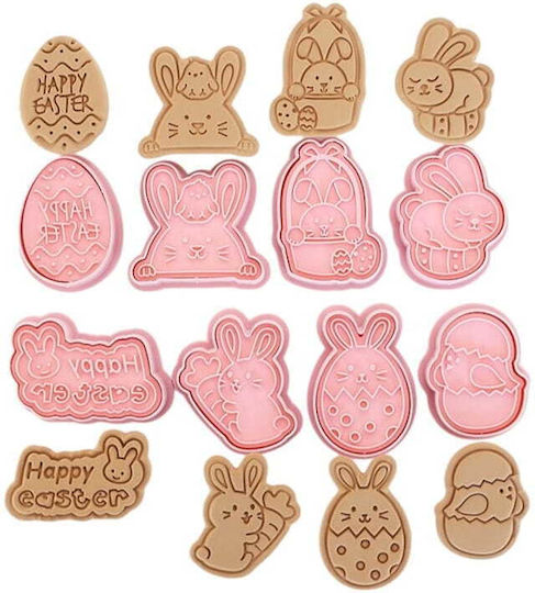 Set 8 Cookie Cutter Pentru Paști Ștampilă Ou Iepuraș Pui Model