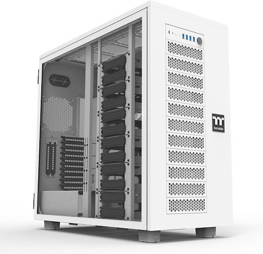 Thermaltake AX700 TG Gaming Full Tower Computer Case with Side Window Snow