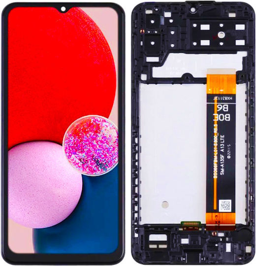 O ecran cu Mecanism Tactil și Cadru pentru Samsung Galaxy A13 (Negru)