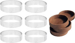 Perforated Tart Ring Mold Ø=8cm Set 6 Rings