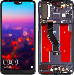 Οθόνη με Πλαίσιο για Huawei P20 PRO CLT-L09, CLT-L29 (Μαύρο)