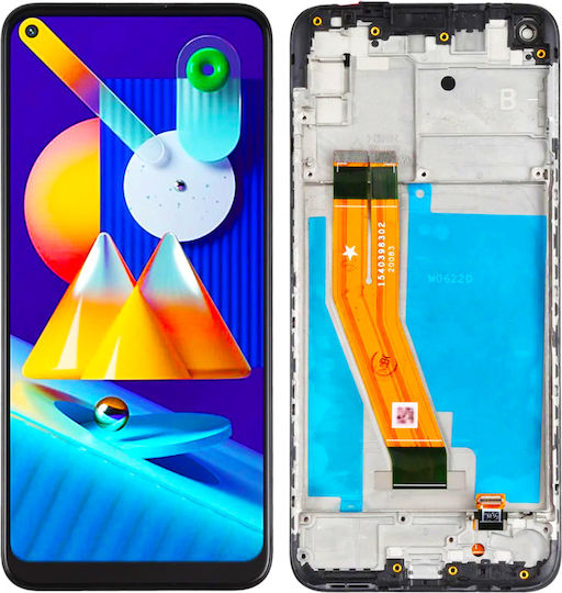 Οθόνη με Μηχανισμό Αφής και Πλαίσιο για Samsung Galaxy M11 (Μαύρο)