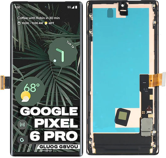 Οθόνη mit Touch-Mechanismus und Rahmen für Google Pixel 6 Pro (Schwarz)