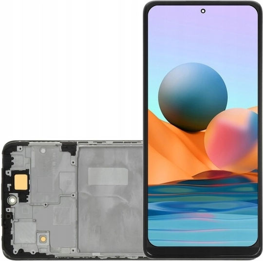 O ecran cu Mecanism Tactil și Cadru pentru Xiaomi Redmi Note 10 Pro, 10 Pro Max (Negru)