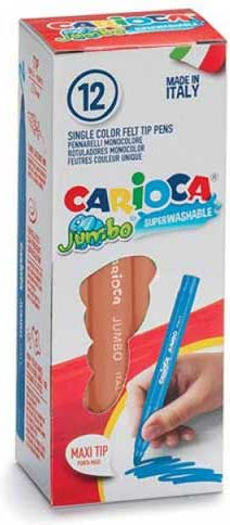 Carioca Jumbo Salmon Washable Drawing Markers Thick Set 12pcs
