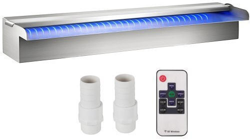 Vevor Pool Waterfall with Multicolor LED Lighting made of Stainless Steel 59.944x11.43x7.874cm