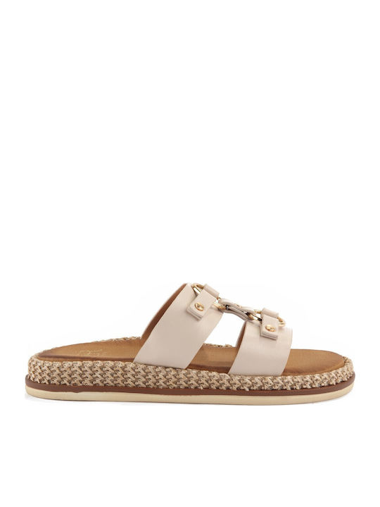 Fshoes Women's Flat Sandals in Beige Color