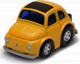 Globo Welly Car Nuova Fiat 500 Yellow Scale 1:43-1:49