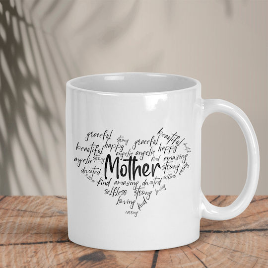 Weiße Mama Tasse Mother Words