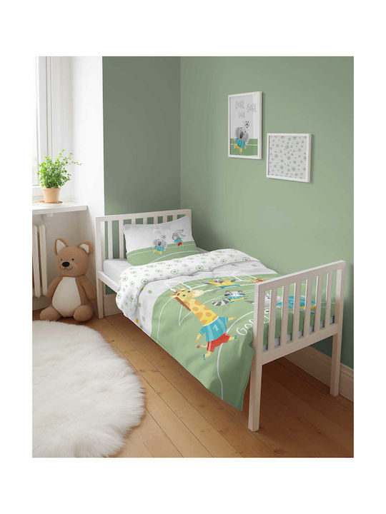 Detexpol Set Copertă de Pătuț cu Față de Pernă Verde 100x135cm.