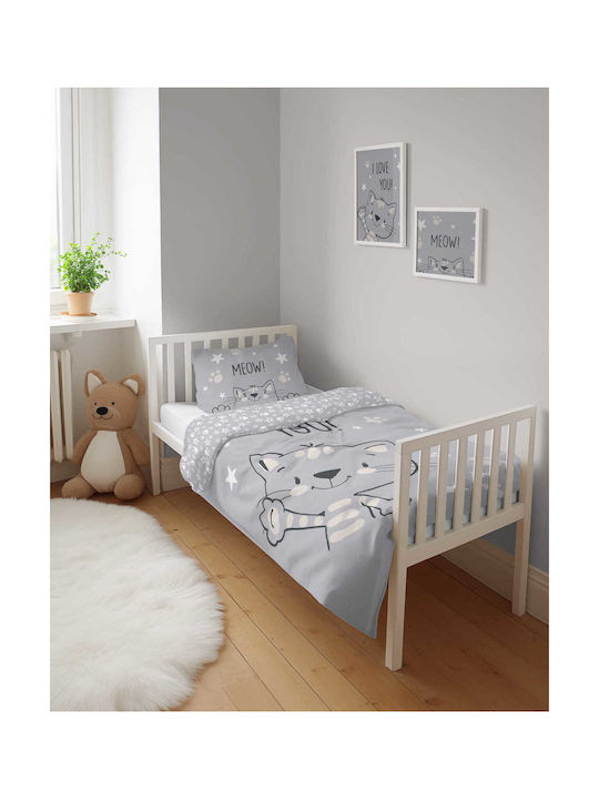 Detexpol Set Copertă de Pătuț cu Față de Pernă Gray 100x135cm.