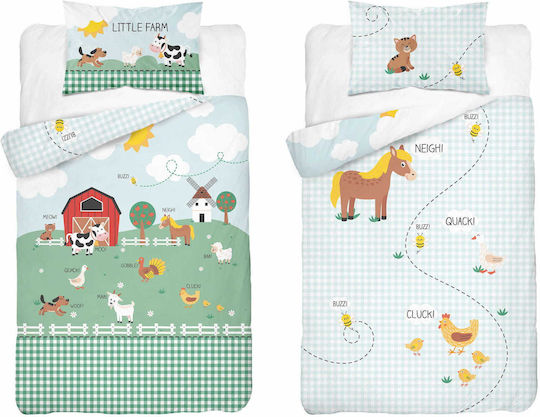 Detexpol Baby Duvet Cover Set With Pillowcase Green 100x135cm