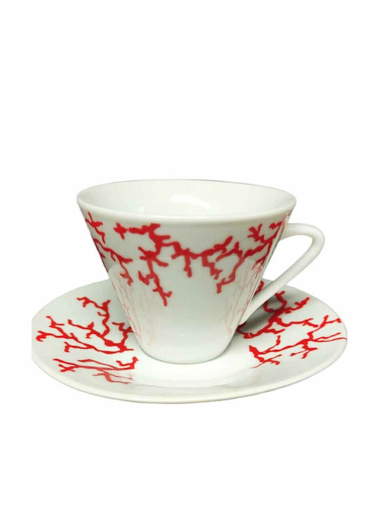 Aslanis Home Set of Cups Coffee Porcelain White 6pcs