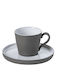 Lagoa Eco Gres White Tea Cup and Saucer 0.21ml Stoneware Costa Nova