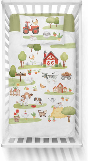 Detexpol Set Copertă de Pătuț cu Față de Pernă Gri 90x120cm.