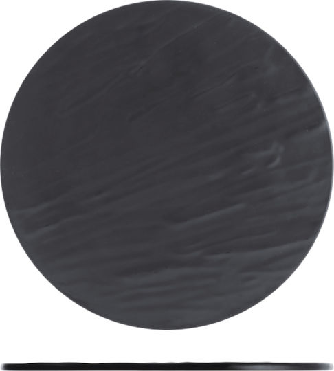 B603 Black Round Serving Platter Granite with Melamine 33x0.7cm