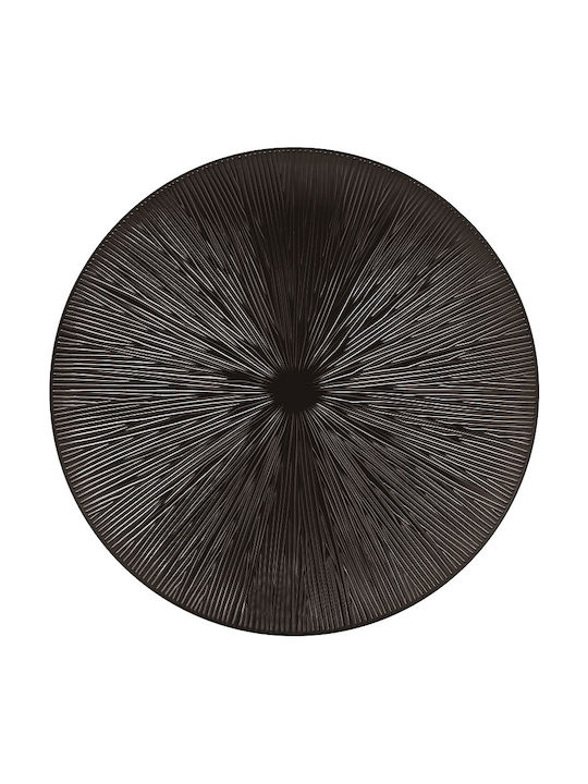B425 Black Round Serving Platter with Melamine D33.6xH3.2cm