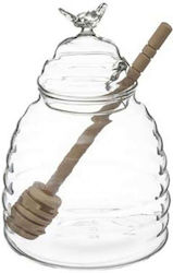 Βάζο Αποθήκευσης Μελιού Κουτάλι 160613 9,5x13,5cm Clear-natural Marva Γυαλί