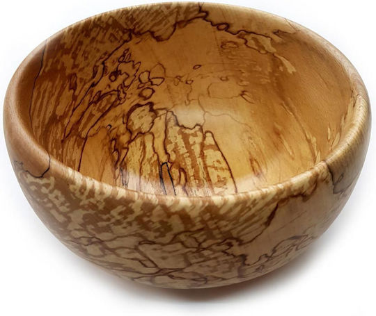 Wooden Art Deep Salad Bowl Oak Wood 22cm 0127