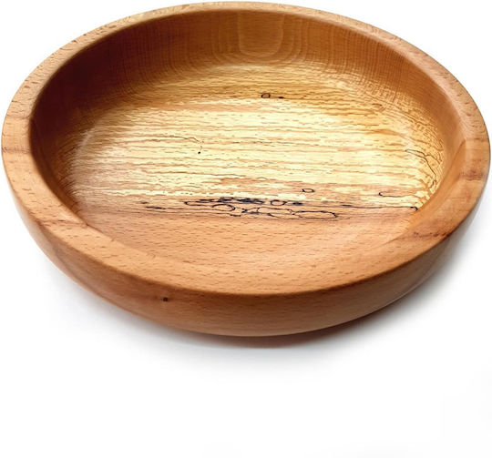Wooden Art Salad Bowl Plate of Beech 30cm 0124