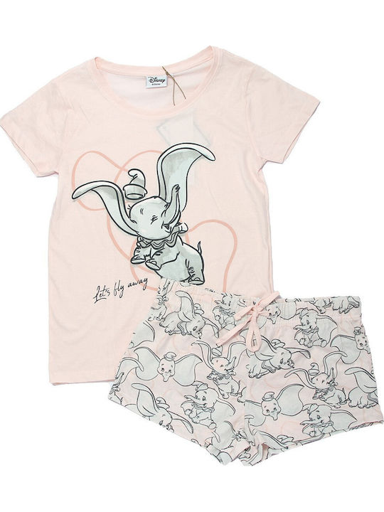 Disney Summer Women's Pyjama Set Light pink Dumbo