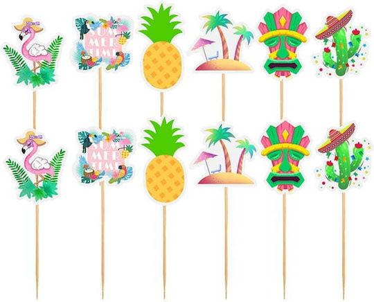 Cake Land Cake Land Hawaii Flamingos Partygeschirr Toppers Set 12