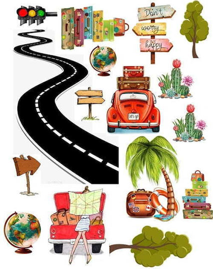 Cake Land Cake Topper Wafer Reise Reise Reisende Mädchen