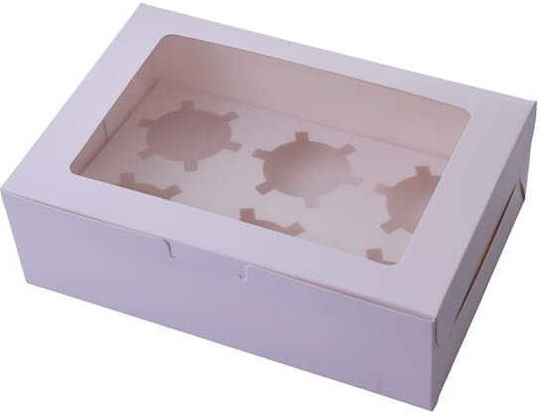 Cake Land Box of 6 Muffins 24x16x7.5cm Window Insert 10 Pieces