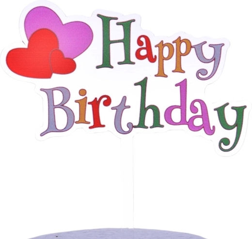 Cake Land Happy Birthday Cake Topper Colorful Acrylic