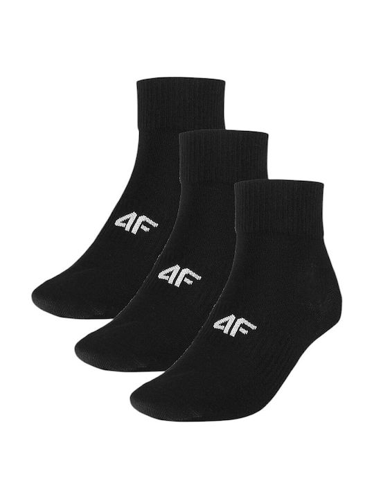 4F Athletic Socks Black 3 Pairs