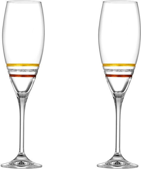 Bademantel 2 Champagner-Gläser 220 Ml Ökologischer Kristall Capolavoro G071