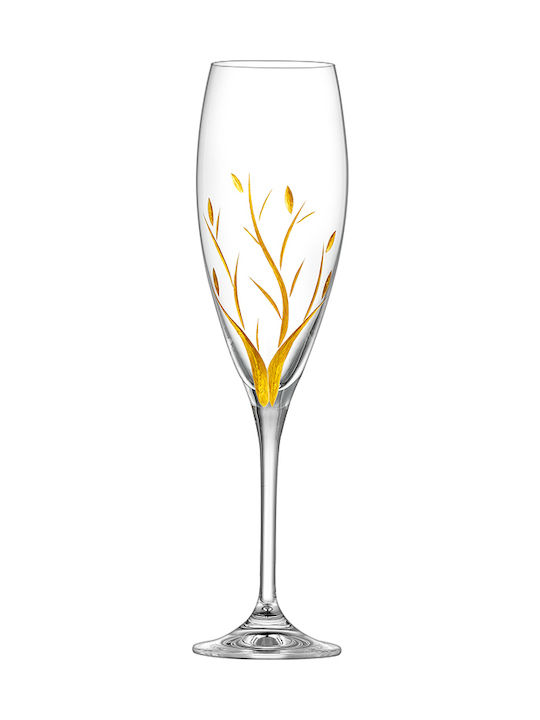 Capolavoro Champagne Glasses for Wedding made of Crystal Gold 2pcs