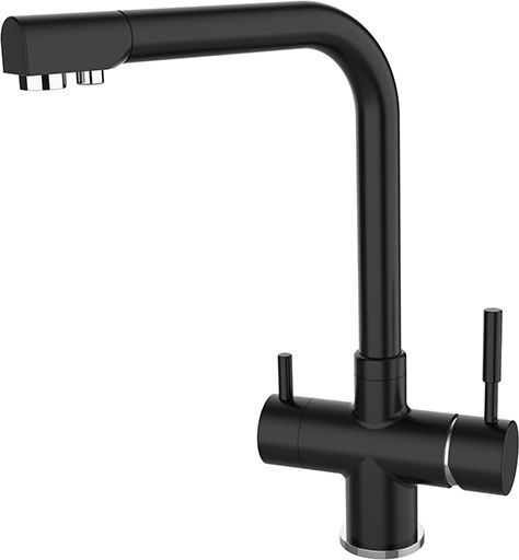 Βρύση Τρίοδη 30cm Φίλτρα Νερού Κάτω Πάγκου Primato Classic Black