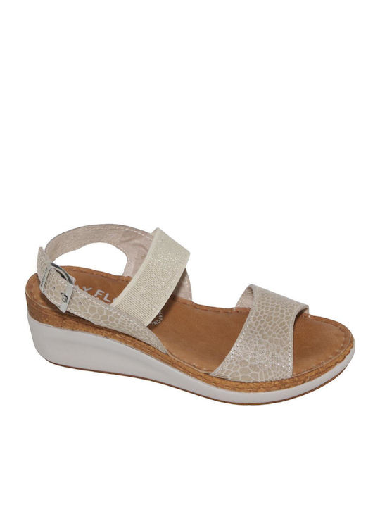 Damenplattformen Beige