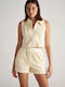 Short Women's Vest with Zipper White