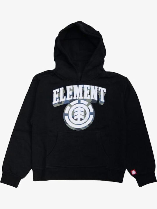 Kids Sweatshirt Cardigan Cotton with Hood Black