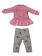All Stars Kids Fashion Baby Set Fuchsia Grey Velour 12622