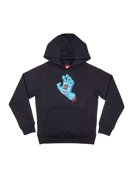 Kids Sweatshirt with Hood and Pockets Fleece Lining Black