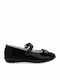 Kids Patent Leather Ballerinas with Hoop & Loop Closure Black 14006