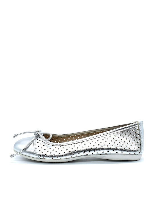 Bibelot Kids Leather Ballerinas Silver