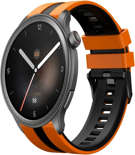 Amazfit Balance 22mm Zweifarbiger Sport Silikonarmband Orange+Schwarz