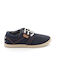 Lois Boys Anatomic PU Leather Moccasins with Laces Blue