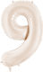 Balloon Foil Jumbo Number 9 Beige 86cm