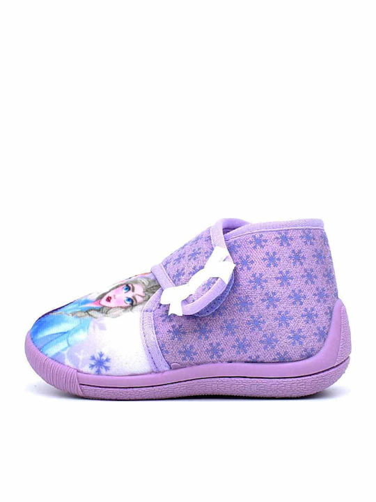Frozen Girls Kids Velcro High House Slippers Fz011253-llc Lilac
