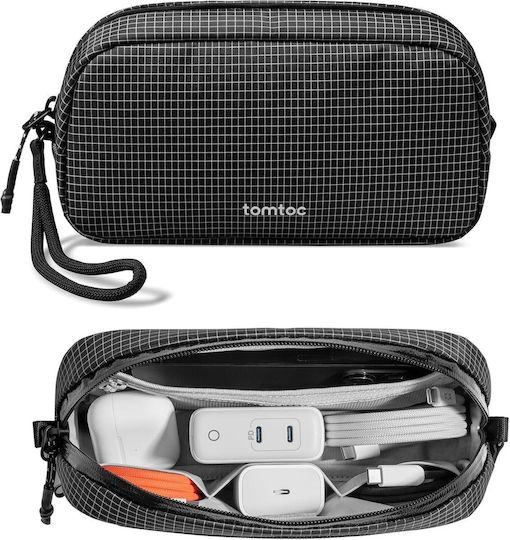 Husă Universală Tomtoc Light-t12 Pliculeț Accesorii Powerbank Smartphone Fermoar 1l Mică Neagră T12s1d2