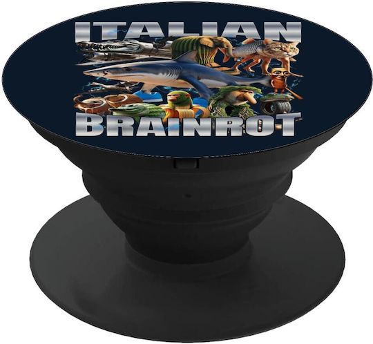 Italian Brainrot Phone Holders Stand Black Pop Socket