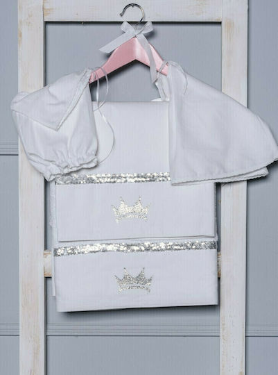 Idiokiro Taufölzeug-Set White-Silver 6Stück