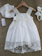 Mak Baby Taufkleid Weiß Spitze Bolero Schleife