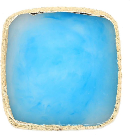 Base Palette for Mixing Material Square Marble Effect 8.5x8.5cm Light Blue