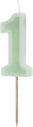Birthday Candle Number 1 Green 6 Cm